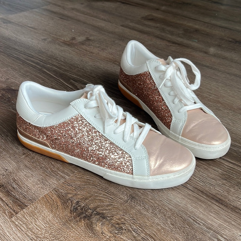 A new day rose gold metallic and glitter sneakers brand new womens size 12.